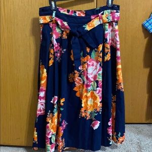 Bright florals paper-bag Skirt